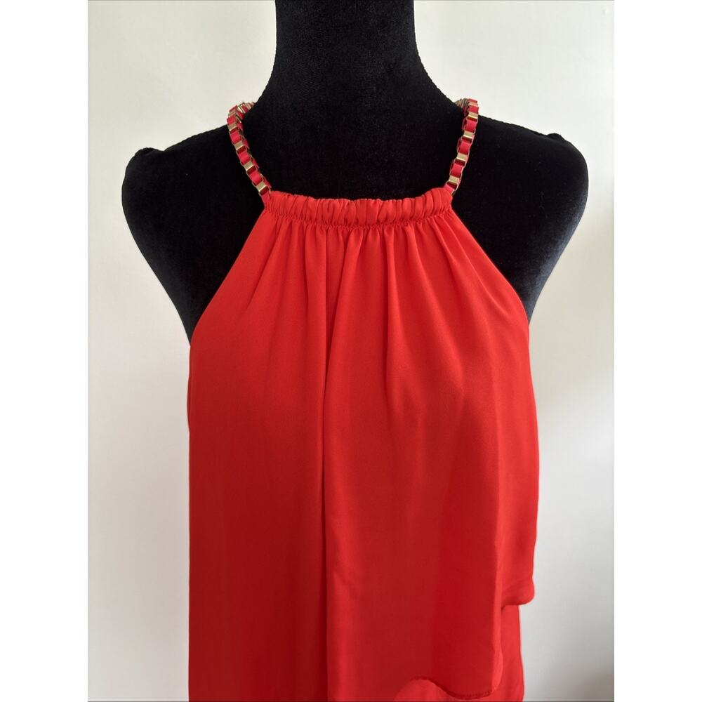 NWT Laundry by Shelli Segal Dress Pleated Boho Chic Resort Wear Pop of Color| 10